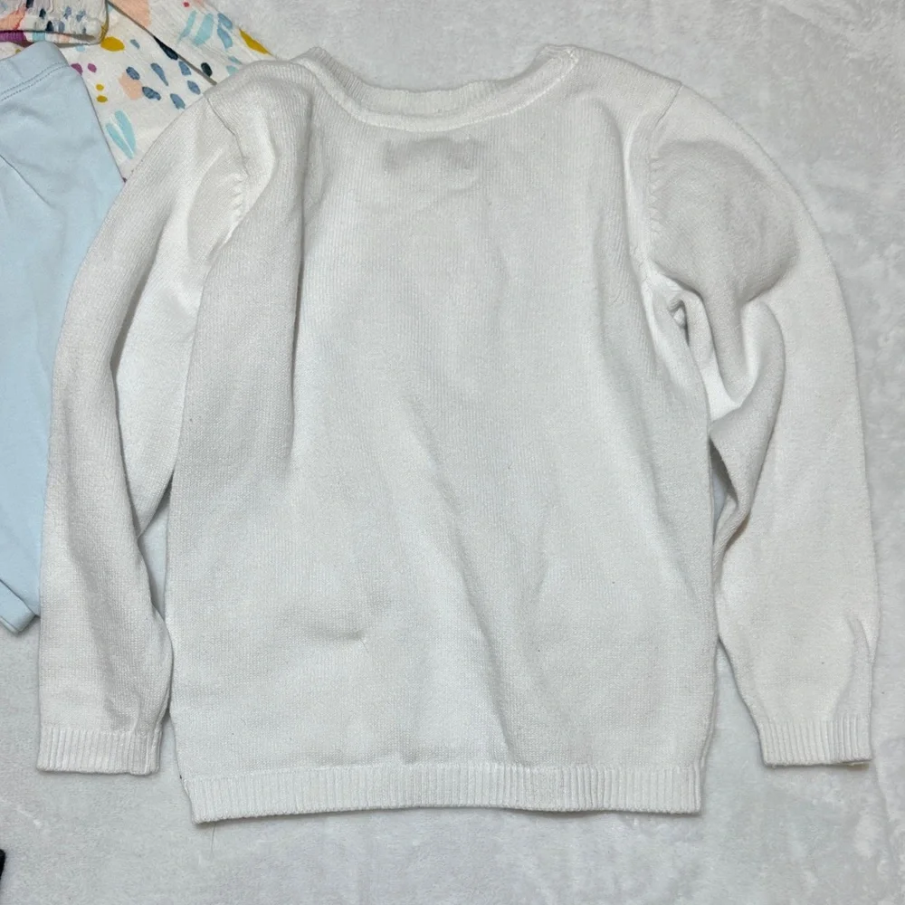 NWOT abstract top & pima leggings EUC black & white cardigan 2t